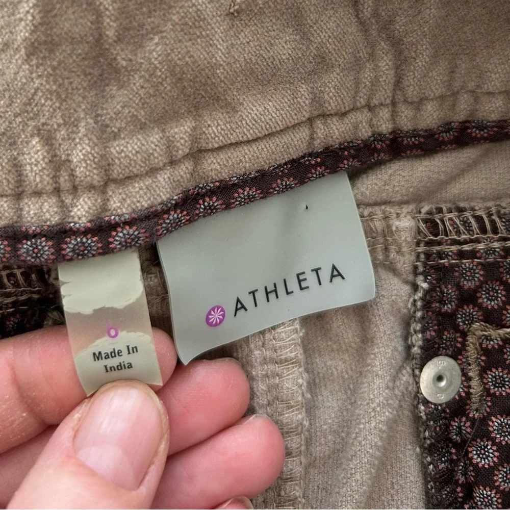 Athleta Roseville Taupe Brown Mini Skirt Velvet Texture Fall Women’s 6 - Picture 4 of 9